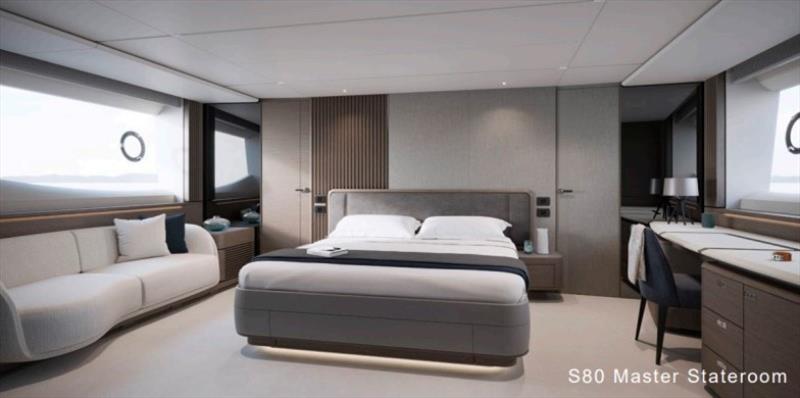 Princess S80 - Master stateroom photo copyright Princess Yachts taken at  and featuring the Power boat class