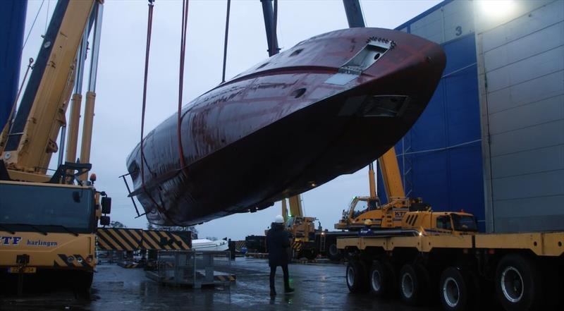 Hull turning of 36m Moonen yacht photo copyright Moonen Yachts taken at  and featuring the Power boat class