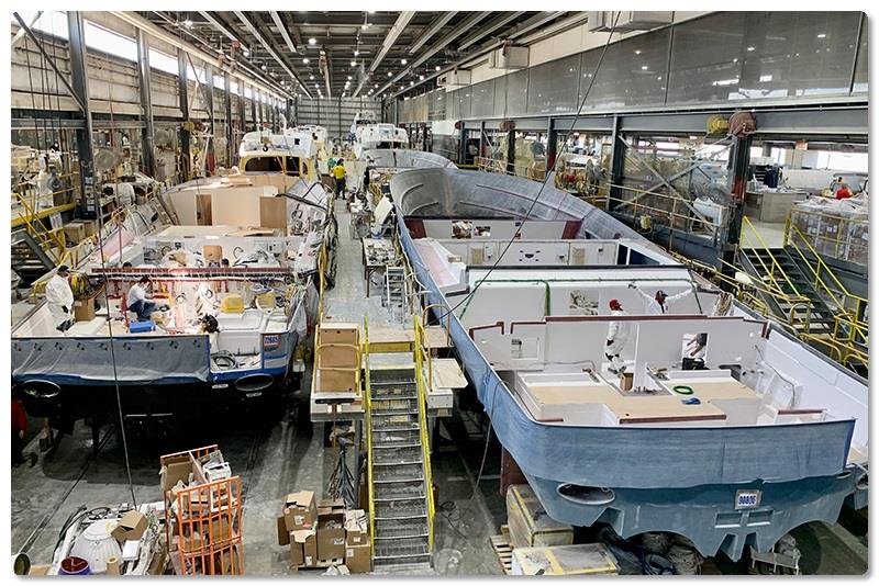 Lines 1 and 2, where we build our largest Vikings - photo © Viking Yachts