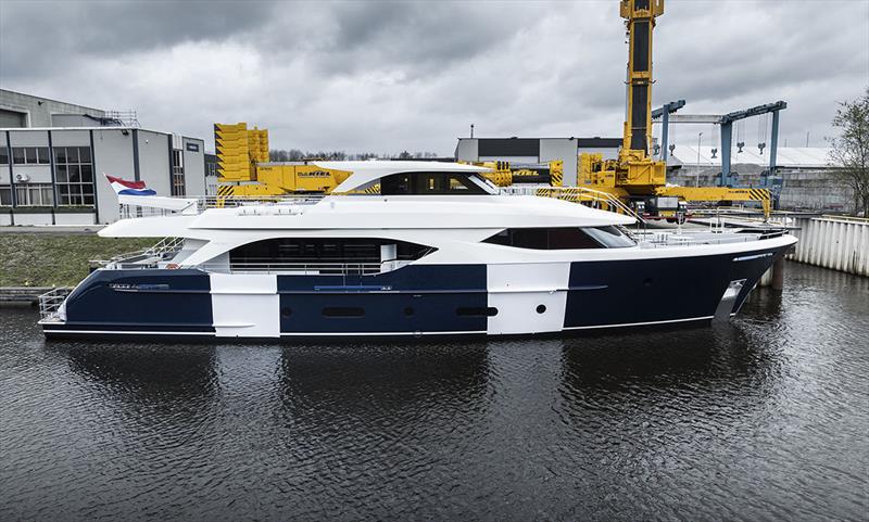 First Moonen 110 hits the water photo copyright Moonen Yachts taken at  and featuring the Power boat class