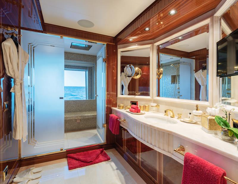 56m My Legacy - Owner bathroom photo copyright The Really Good Media Company taken at  and featuring the Power boat class