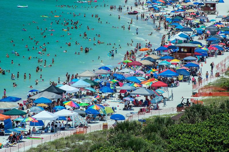 Lido Beach Crowds in Sarasota - photo © Pete Boden
