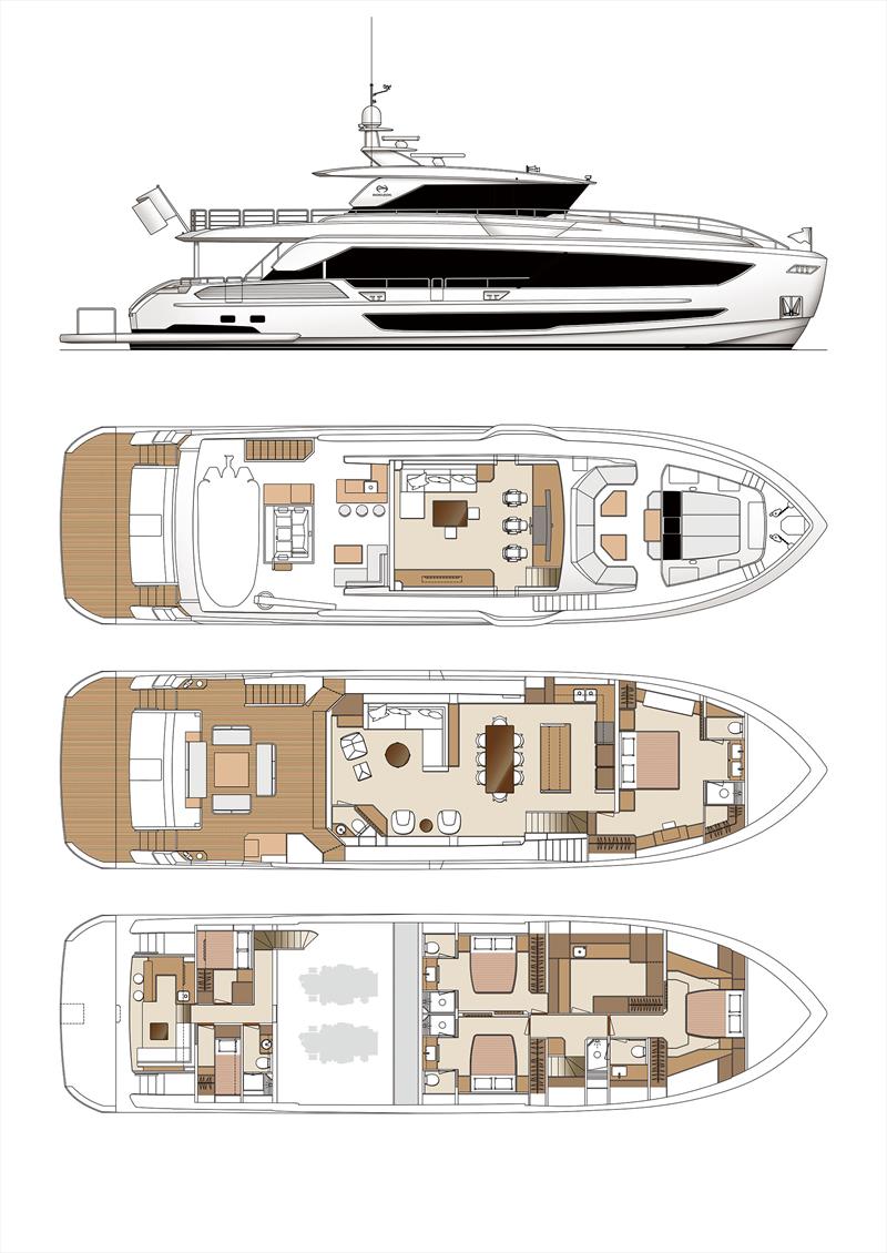 FD Skyline Issimo hull 27 - Layout photo copyright Horizon Yachts taken at  and featuring the Power boat class