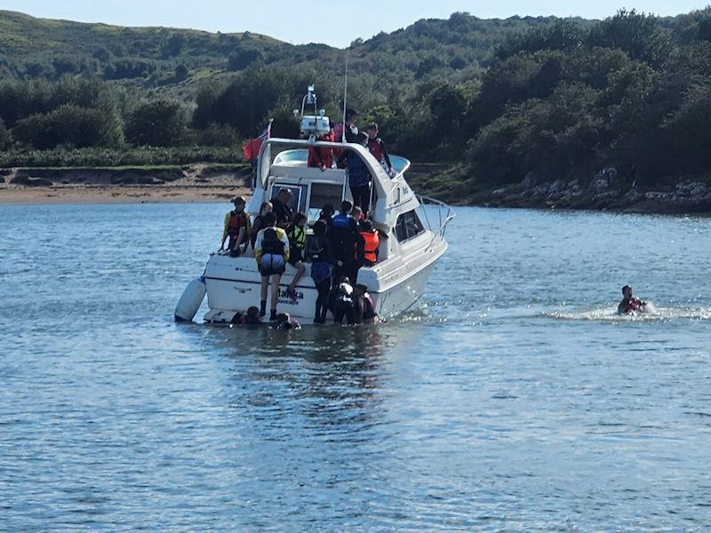 Solway Yacht Club Cadets Adventure Day - Swimming off “Marika” in Horse Isles Bay photo copyright Finlay Train taken at Solway Yacht Club and featuring the Power boat class