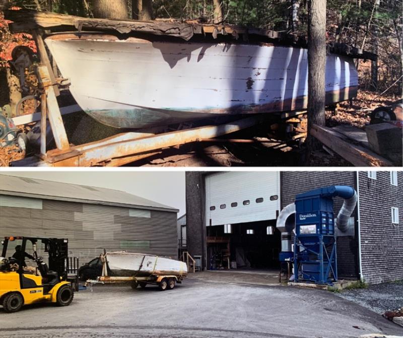 The boat arriving at Brooklin Boat Yard in May of 2022 photo copyright Brooklin Boat Yard taken at  and featuring the Power boat class