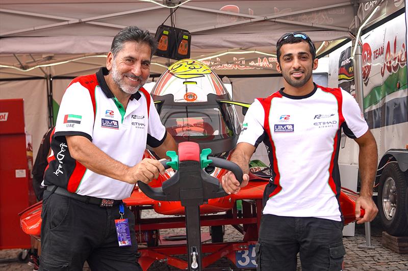 Rashed Al Qemzi with Team Abu Dhabi manager Guido Cappellini - 2023 UIM F2 World Championship - photo © Narayan Marar