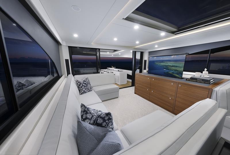 Maritimo M75 lounge on the bridge deck is as versatile as it is large - photo © Maritimo