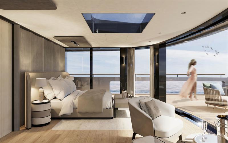Superyacht T560 Apache - Owner Cabin photo copyright Tankoa Yachts taken at  and featuring the Power boat class