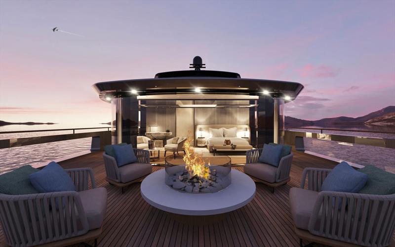 Superyacht T560 Apache - Owner Cabin photo copyright Tankoa Yachts taken at  and featuring the Power boat class