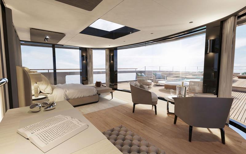 Superyacht T560 Apache - Owner Cabin photo copyright Tankoa Yachts taken at  and featuring the Power boat class