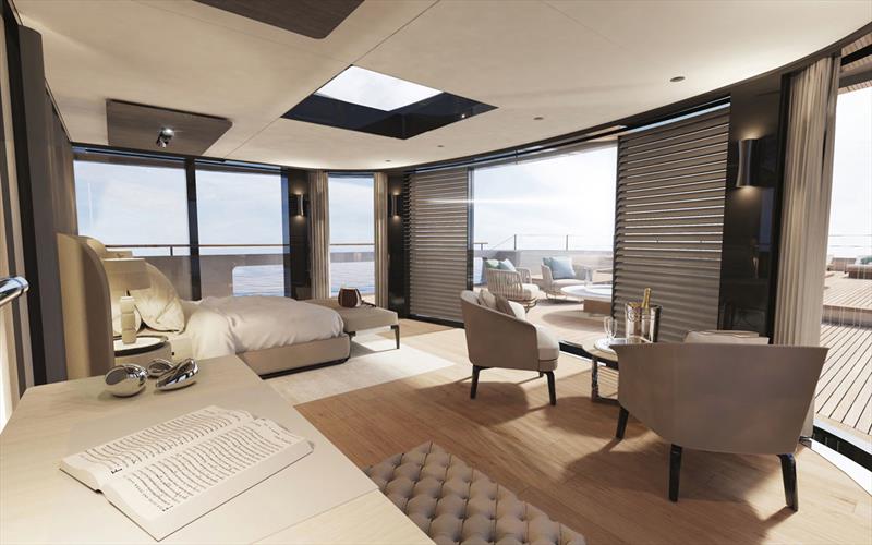 Superyacht T560 Apache - Owner Cabin photo copyright Tankoa Yachts taken at  and featuring the Power boat class