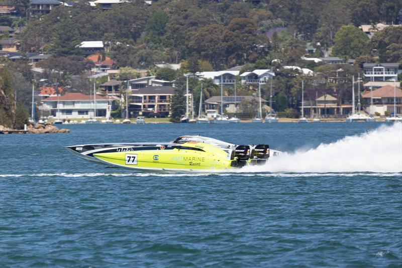 222 Offshore overtake AMT Racing photo copyright Australian Offshore Powerboat Club taken at  and featuring the Power boat class