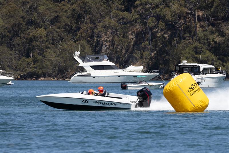 Day racer, Dan Steley with Mojo were third in the first race and second in the second race of SuperSport85 photo copyright Australian Offshore Powerboat Club taken at  and featuring the Power boat class