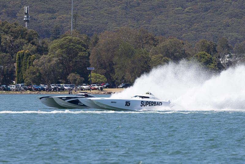 At 200km/h this close was as exciting as it was LOUD! photo copyright Australian Offshore Powerboat Club taken at  and featuring the Power boat class