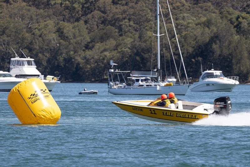 Day racer, The Dealer (Aaron Jackson and Hugh Balcombe) was third in the second race of the day, after blowing out in the first race photo copyright Australian Offshore Powerboat Club taken at  and featuring the Power boat class
