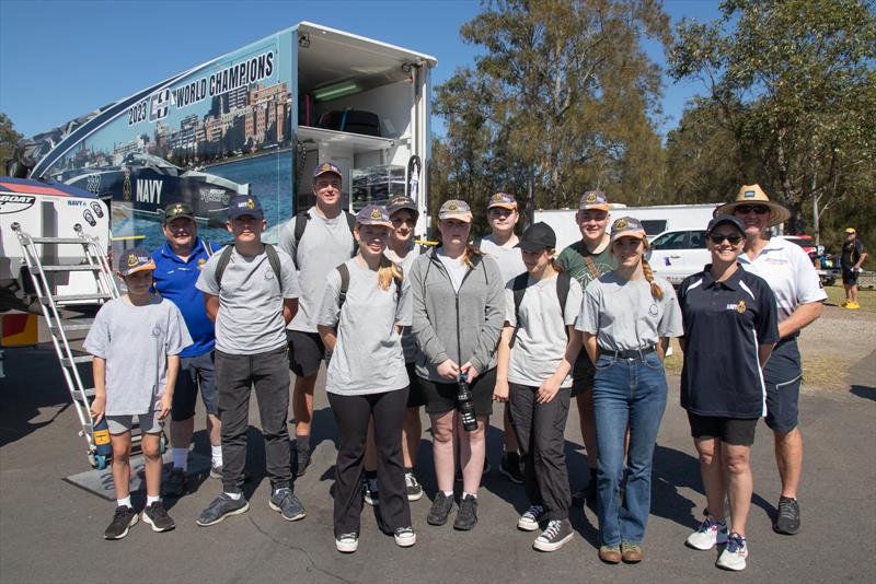 The Royal Australian Navy Cadets get a guided tour of 222 Offshore Racing - photo © Australian Offshore Powerboat Club