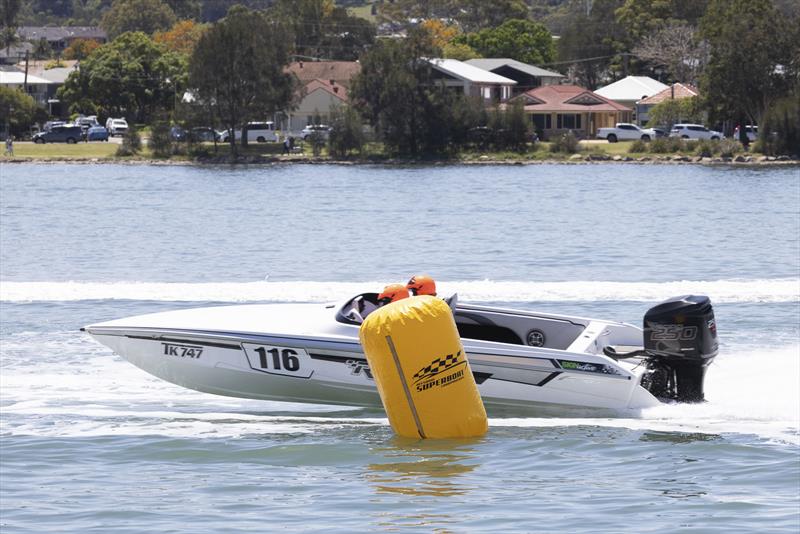 Gigglin' – father and son team Mark and Liam Sutherland do plenty of that, but it is all business out on the track - photo © Australian Offshore Powerboat Club