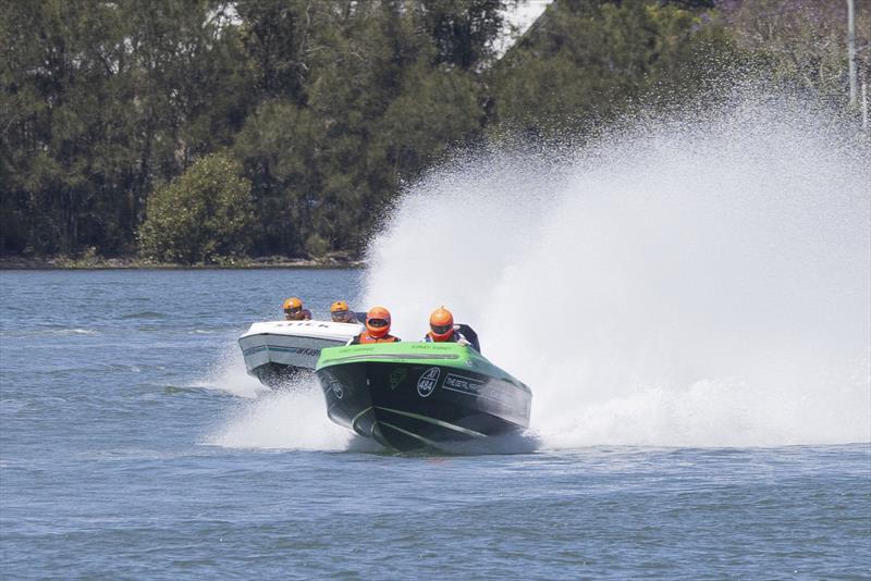 Nut Case – Harry Bakkr and Shane Paton won the first SuperSport 65 race - photo © Australian Offshore Powerboat Club
