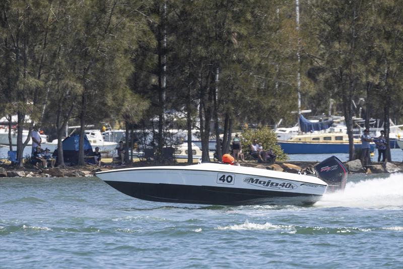 Dan Steley's Mojo circulated well, and they did not break out of their 85 mile an hour limit in the SuperSport 85 class, which is a great improvement over last year - photo © Australian Offshore Powerboat Club