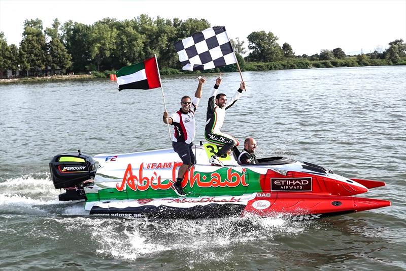 Rashed Al Qemzi in F1H2O action after winning fourth world F2 title photo copyright Team Abu Dhabi taken at  and featuring the Power boat class