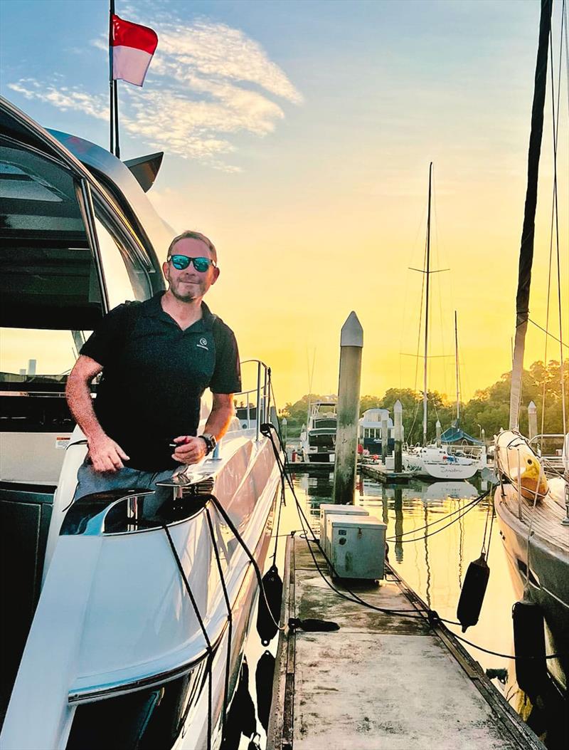 Me (Martin Holmes) ready to cast off to begin the voyage home - photo © Riviera Australia