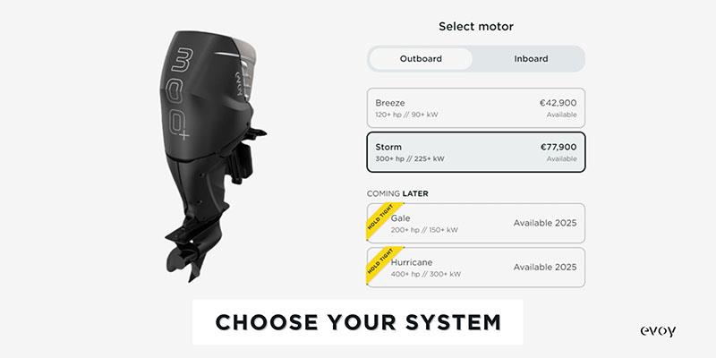 Evoy Configurator - Choose Your System - photo © Evoy