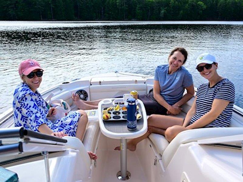 Tracey and friends enjoy a sunset appetizer cruise on Abenake photo copyright Grady-White taken at  and featuring the Power boat class