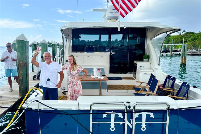 Winners of the Yacht Crawl challenge: Tony and Tammy DiCarlo of TnT were presented with a keepsake in recognition of their victory - photo © Riviera Australia