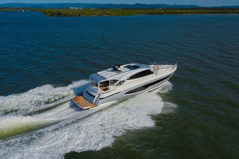 The Riviera 6800 Sport Yacht offer effortless blue-water performance and ease of operation photo copyright Riviera Australia taken at  and featuring the Power boat class