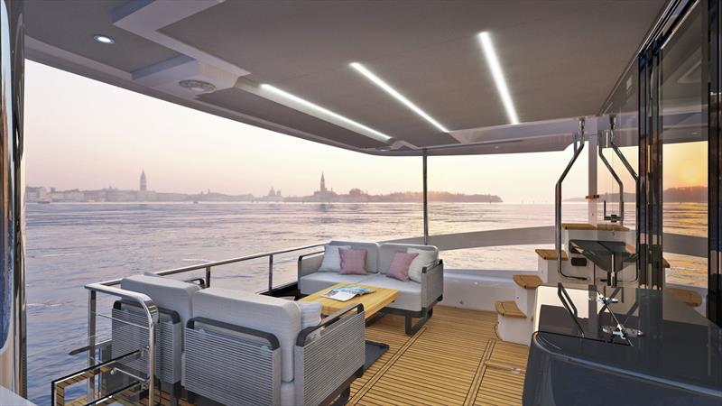 Navetta 53 - cockpit terrace at sunset - photo © Absolute Yachts