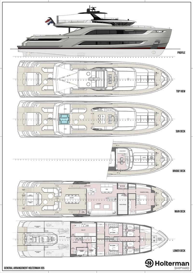 Holterman X-95 - General arrangement photo copyright Holterman Shipyard taken at  and featuring the Power boat class