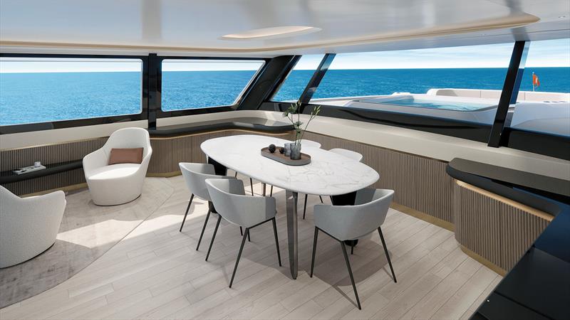 CLX99 - dining photo copyright CL Yachts taken at  and featuring the Power boat class