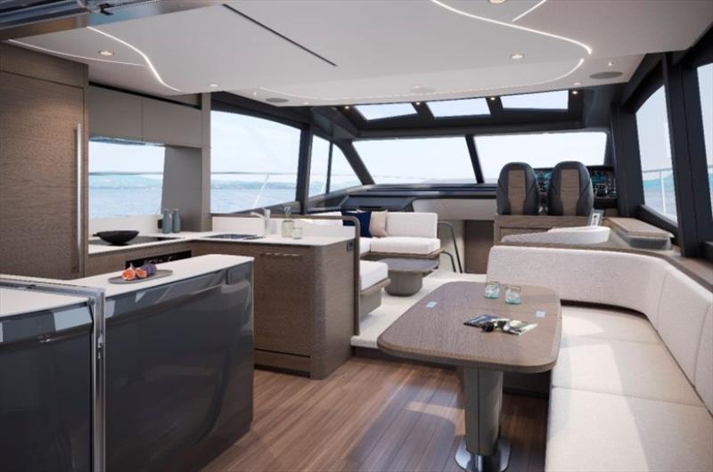 Princess S65 - main deck saloon - photo © Princess Yachts