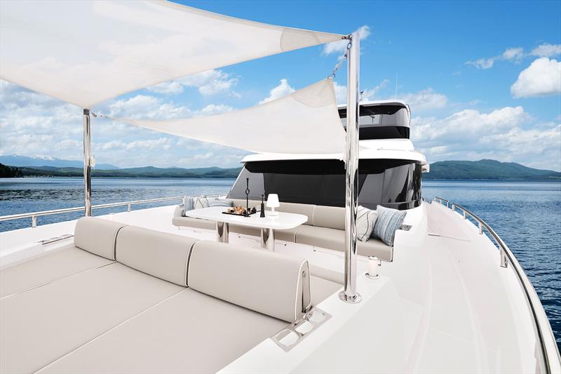 Horizon V77 CMY Cockpit Motor Yacht, hull 10 - Fwd Deck - photo © Horizon Yachts