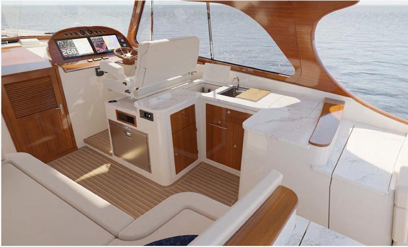 Picnic Boat 39 - Galley detail photo copyright Hinckley Yachts taken at  and featuring the Power boat class