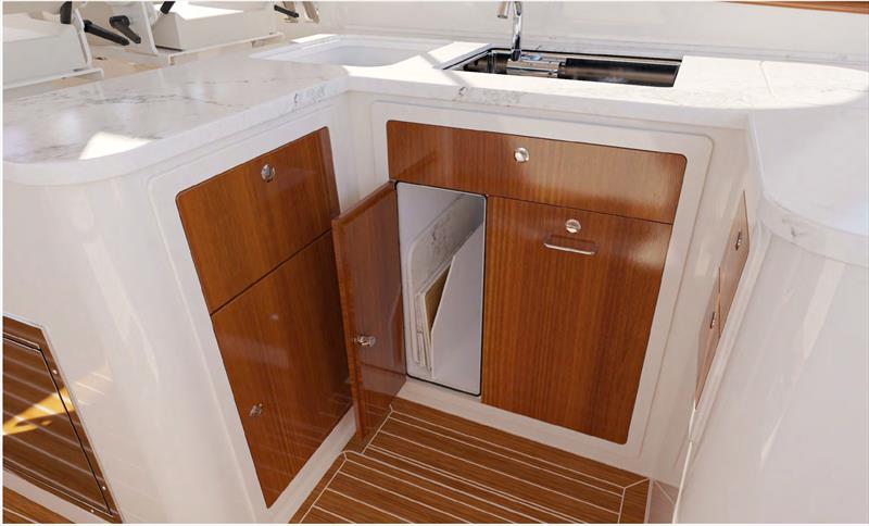 Picnic Boat 39 - Galley detail photo copyright Hinckley Yachts taken at  and featuring the Power boat class