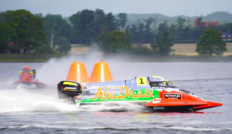 Team Abu Dhabi's Rashed Al Qemzi turning on the power in Norway photo copyright Team Abu Dhabi taken at  and featuring the Power boat class