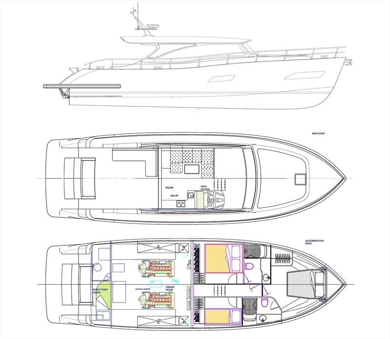 General Arrangement for the Terrara 53 - photo © Terrara Motor Yachts