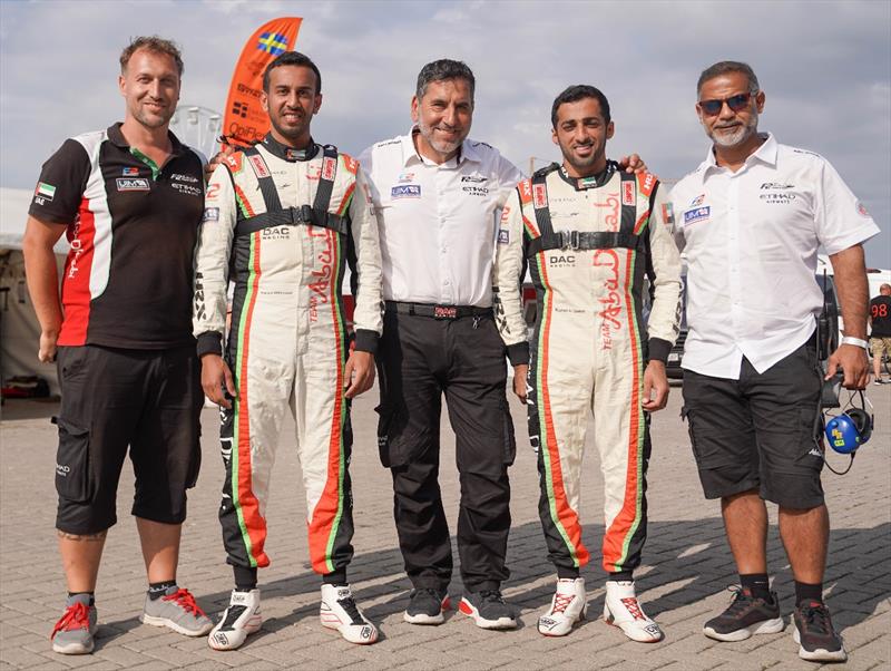 Team Abu Dhabi's Rashed  Al Qemzi and Mansoor Al Mansoori along with team manager Guido Cappellini - photo © Narayan Marar