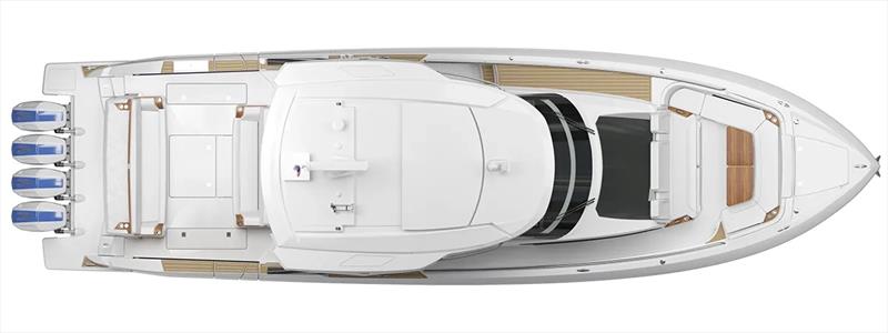 Tiara 56 LS - Exterior plan view with hardtop - photo © Tiara Yachts