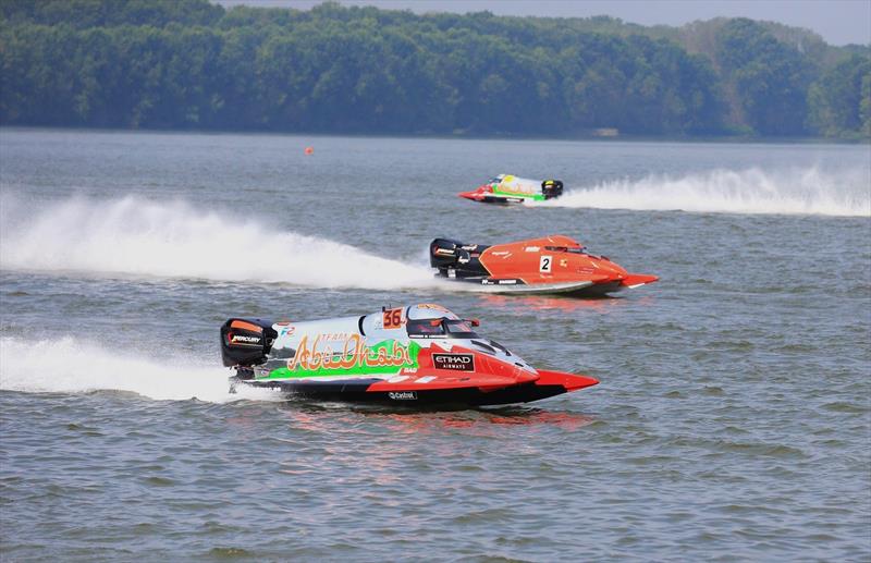 Team Abu Dhabi's Mansoor Al Mansoori (36) turning on the power in San Nazzaro - 2024 UIM F2 World Championship - photo © Narayan Marar