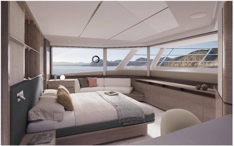 Princess X90 - Main deck owner's stateroom photo copyright Princess Yachts taken at  and featuring the Power boat class