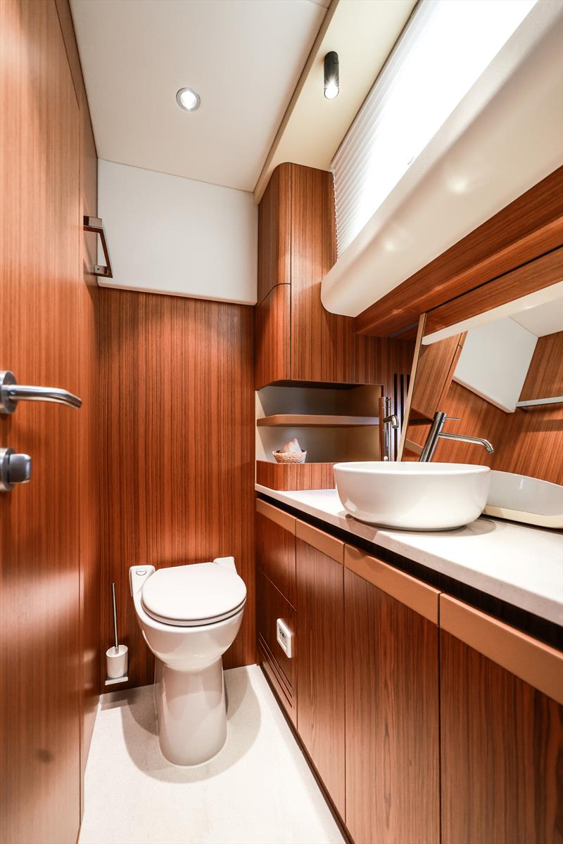 Greenline 58 Fly Hybrid - bathroom photo copyright Greenline Yachts taken at  and featuring the Power boat class