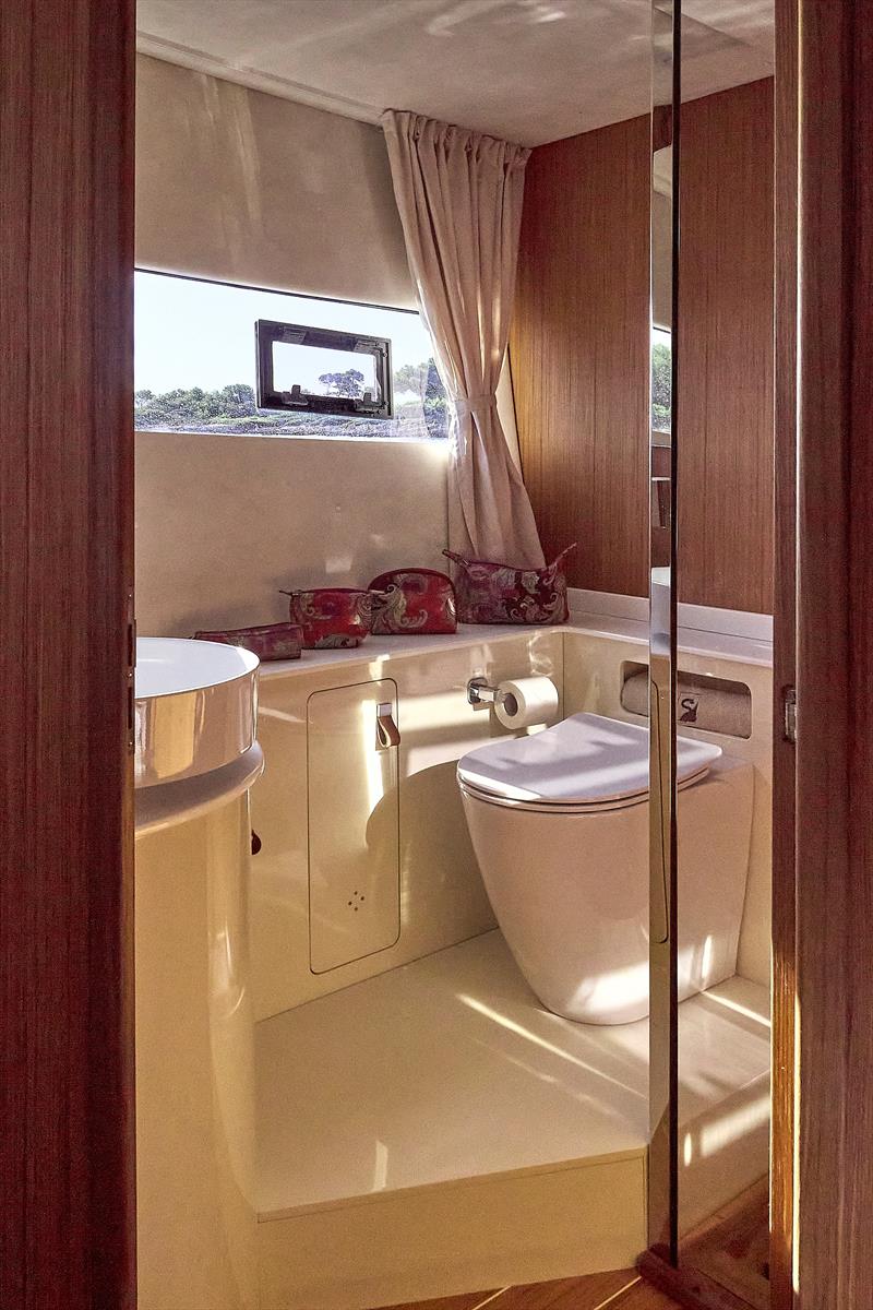 Patrone 45' - Owner's bathroom photo copyright Alexander Panzeri taken at  and featuring the Power boat class