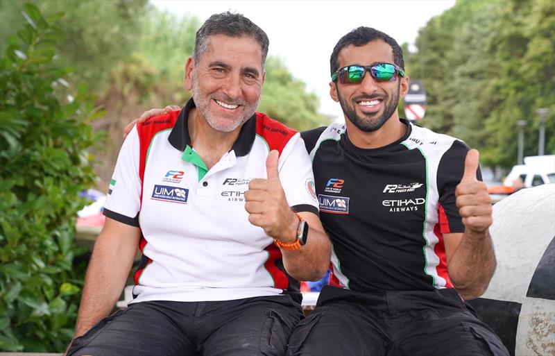 Rashed Al Qemzi with Team Abu Dhabi manager Guido Cappellini - photo © Team Abu Dhabi