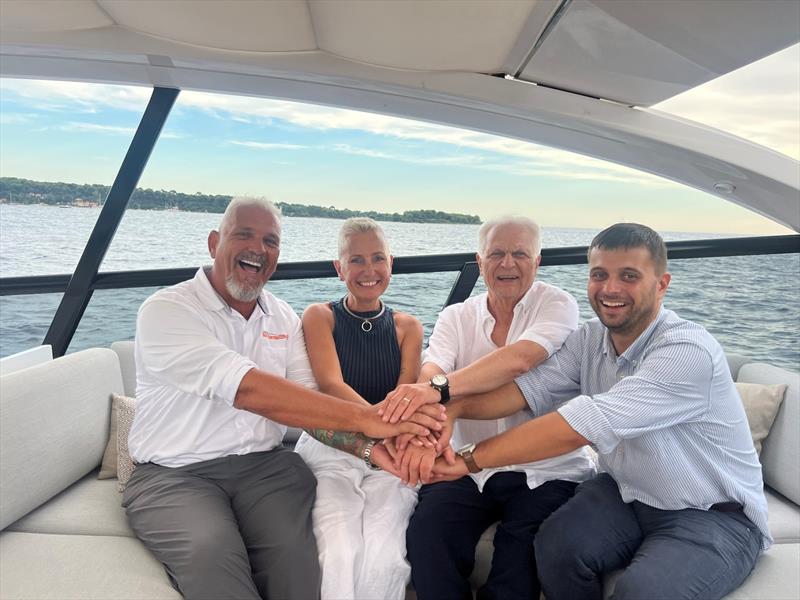 From Left to right-Udo Willersinn- Wendy Meade from Yacht Sales International and Stanislav Szadkowski - Tomasz Gackoski- from Sialia Yachts photo copyright Sialia Yachts taken at  and featuring the Power boat class