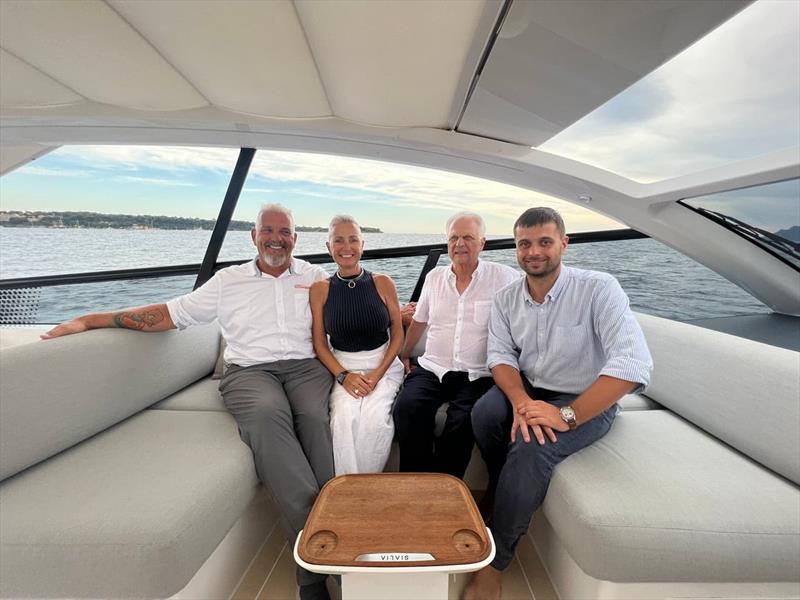 From Left to right-Udo Willersinn- Wendy Meade from Yacht Sales International and Stanislav Szadkowski - Tomasz Gackoski- from Sialia Yachts photo copyright Sialia Yachts taken at  and featuring the Power boat class