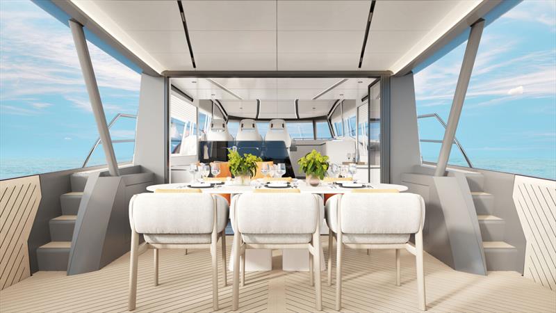 VanderValk Edge 65 dining photo copyright Van der Valk Shipyard taken at  and featuring the Power boat class