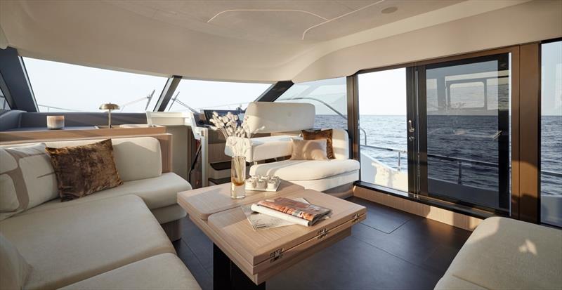 Prestige F5.7 - Saloon - photo © Prestige Yachts