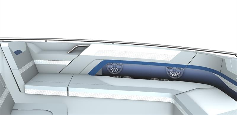 New Formula 360 Crossover Bowrider - Bow cockpit port backrest